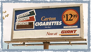 Giant cigarette ad